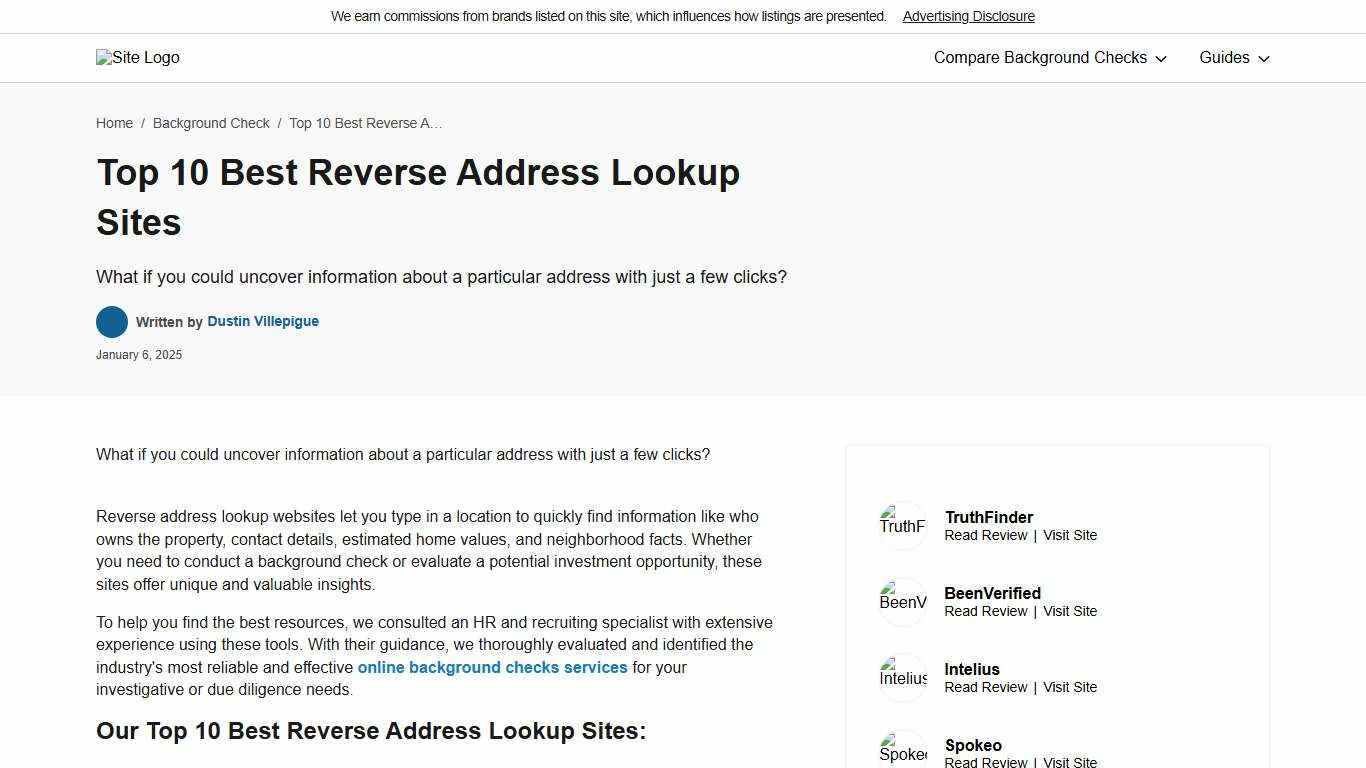 Top 10 Best Reverse Address Lookup Sites: Search Online